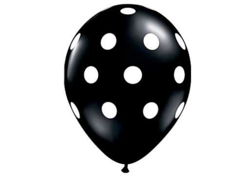 Polka Dot Balloons - Black - Click Image to Close